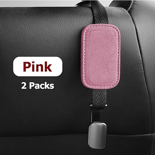 Miniatura 6 de AUCELI Gancho de gamuza para reposacabezas de asiento de automóvil, paquete de 2 ganchos para respaldo de asiento de automóvil, organizador de