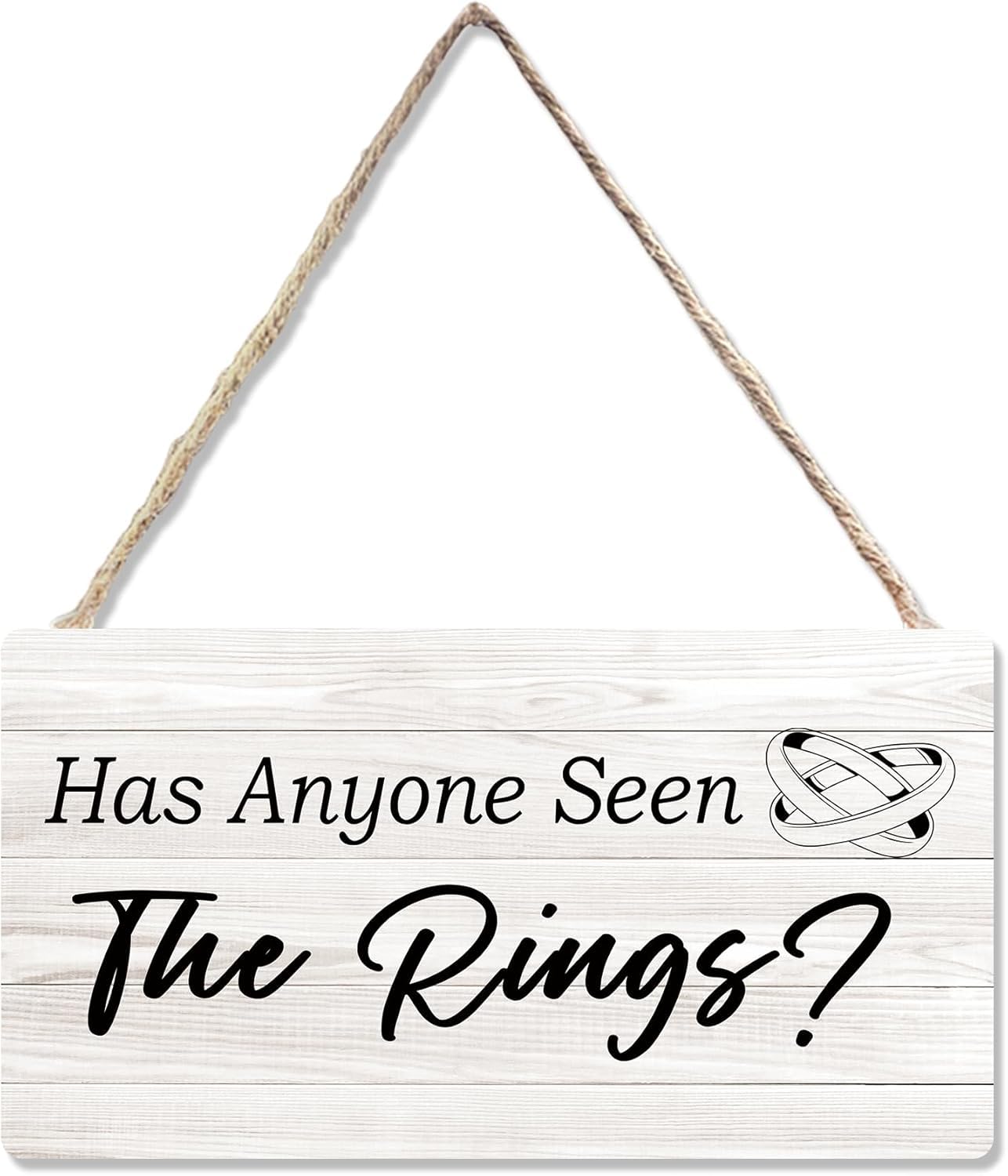 Maxsafe Rustic Wedding Signs Wood With Sticker Hanging Sign, Ring Bearer Sign, Wedding Reception Decorations, Wedding Signs for Ceremony Hanging Sign Wall Decor, 12 x 6 Inch