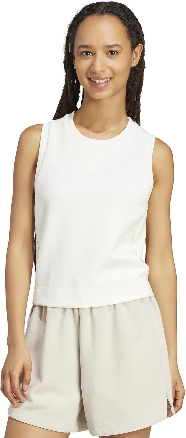 adidas Womens Soft Lux Crew Neck Tank Casual –...