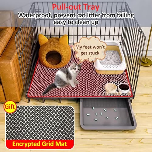 Cage pliable chat avec litière et hamac pour un salon ordonné - 6