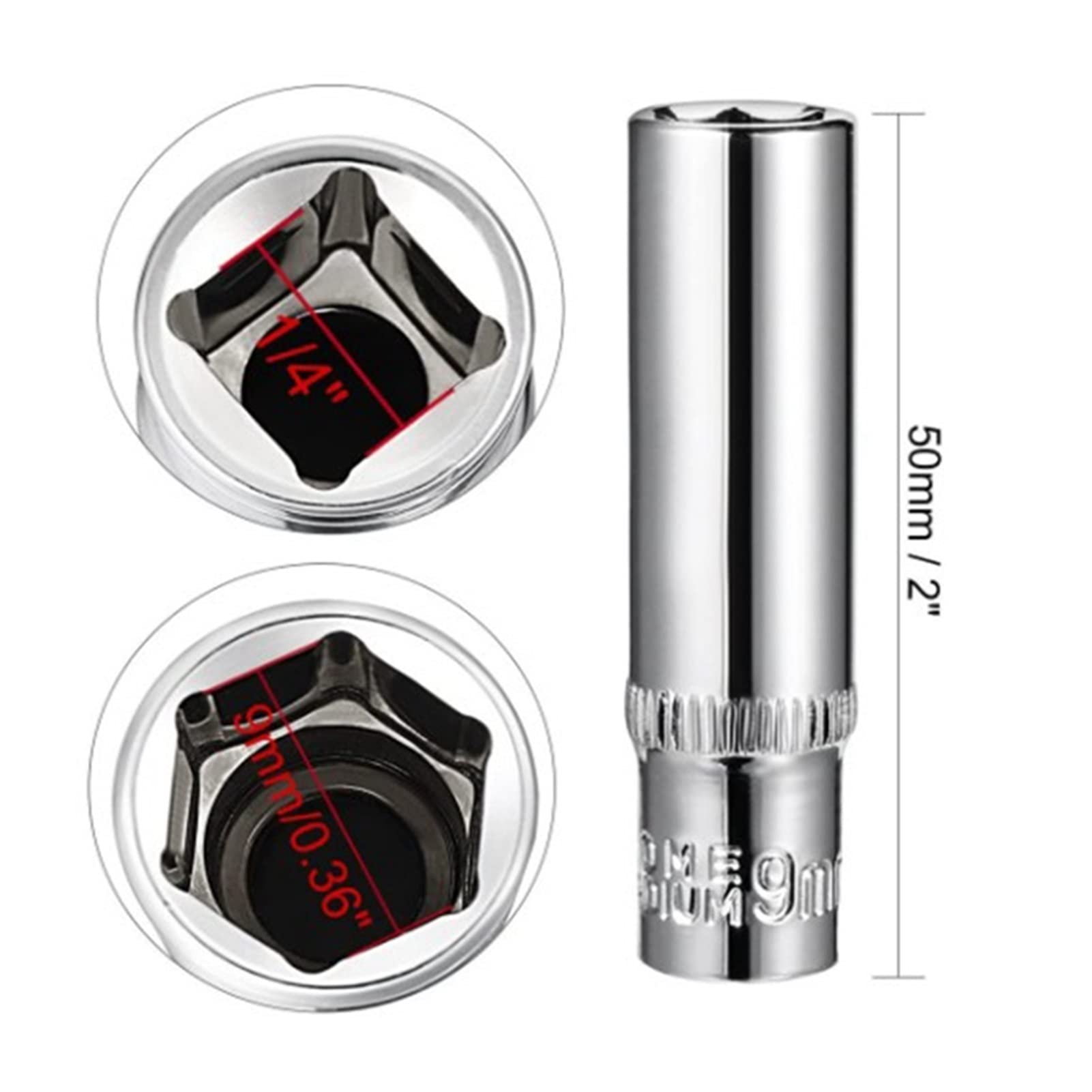 Zestaw 11 nasadek 1/4" z adapterem, nasadki długie 4-14 mm, głowice narzędziowe z kluczem dynamometrycznym i grzechotką, uchwyt wiertarski