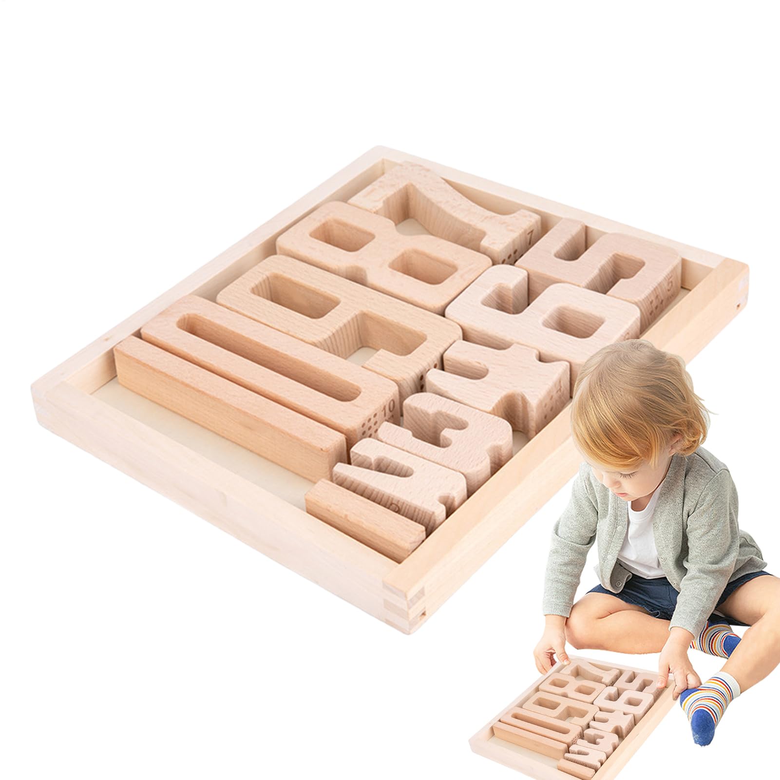 Generisch Wooden, Math Learning Toys, Stacking Educational Set, Smooth Rounded Edges, jasny kolor, idealny do zajęć w szkole i wczesnej edukacji domowej