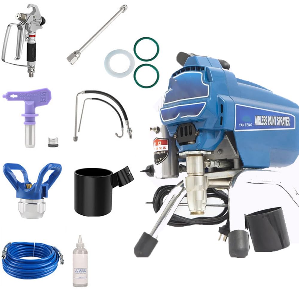 Pulverizador de Pintura airless de 1500 W, Alta presión de 20 MPa, caudal de 2,2 L/min, para Pintura de látex, Aceite, tintes y Lavado de Coches, Bomba de Acero Inoxidable, Motor de Cobre