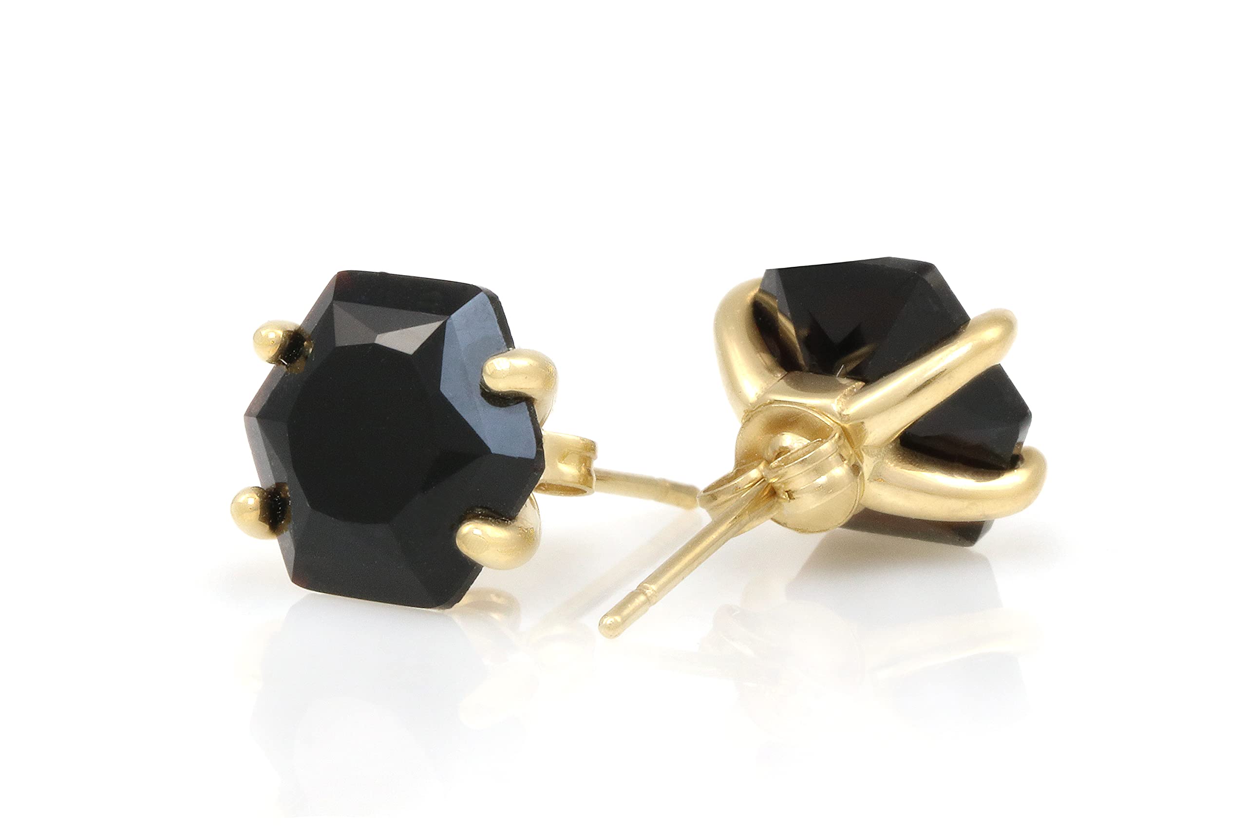 Orecchini Semplice Onice Nero - Orecchini Oro per Tutti i Giorni - Orecchini di Moda, Orecchini di Pietre Naturali - Orecchini da Donna Fatti a Mano per Casual, Formali, Gioielli Regalo