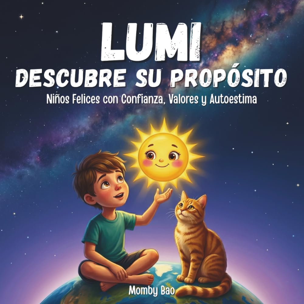 Cuentos para educar niños felices con confianza, valores y autoestima: Lumi descubre su propósito, un libro para peques de 5 a 9 años para colorear y crecer
