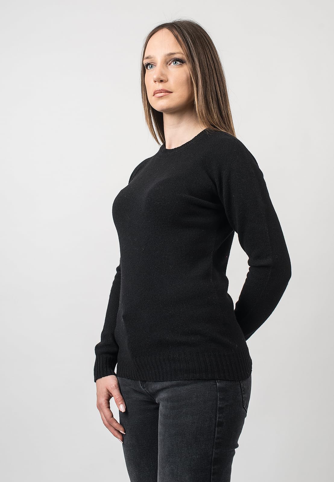 Dalle Piane Cashmere - Rundhalsausschnitt aus 100% regeneriertem Kaschmir - Damen