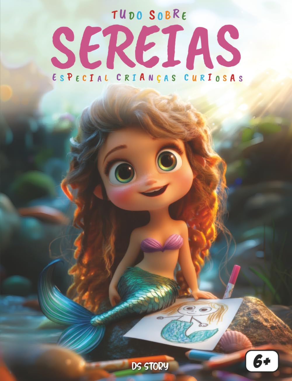 Tudo sobre as Sereias! Especial para crianças curiosas: Descubra o fascinante mundo das sereias, suas lendas, amigos do oceano e aventuras mágicas para aprender, brincar e criar histórias!
