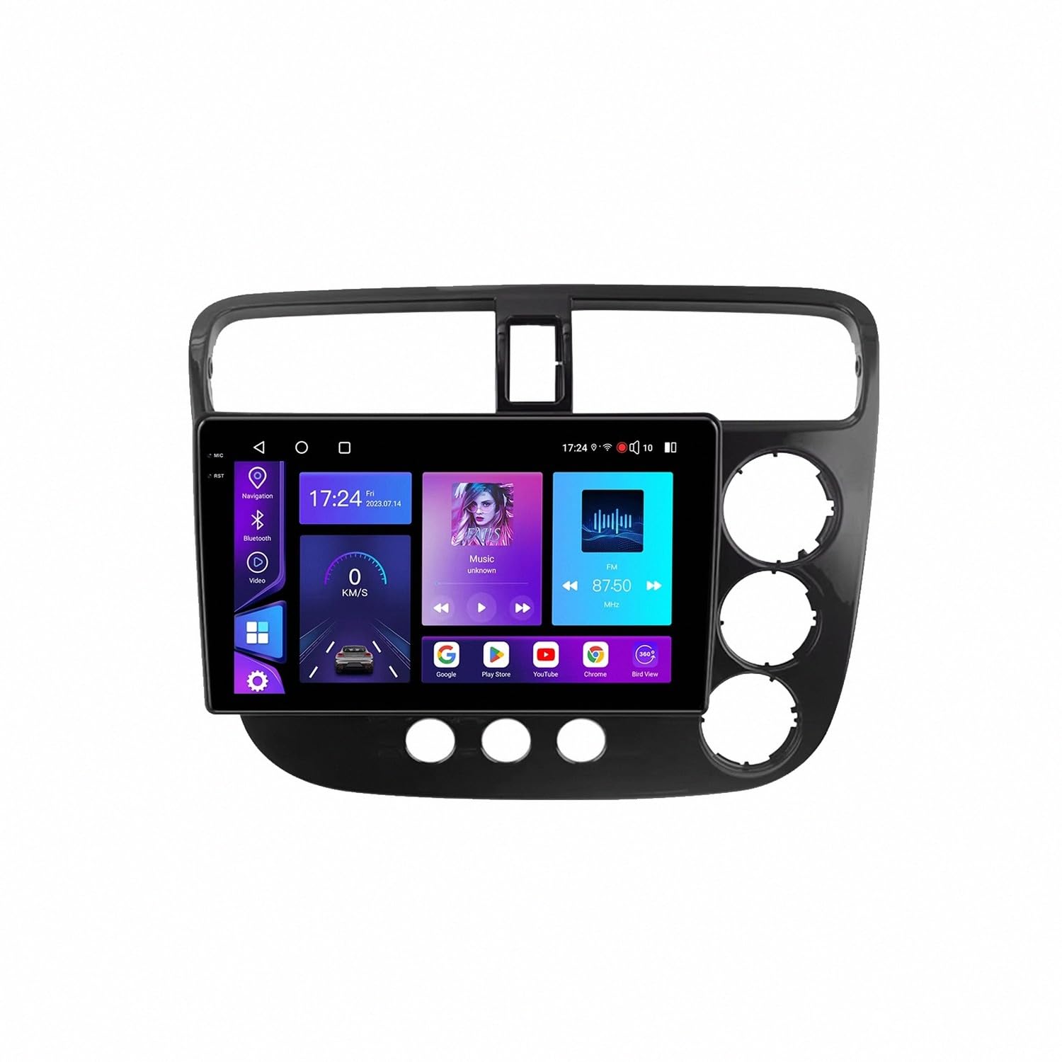 Touchscreen Auto Radio per Honda Civic 7 RHD 2000-2006 Wireless Carplay Android Auto Stereo Bluetooth Ips con Pantalla Táctil con Gps Navigatore/Swc/Mirror, 4 Nucleo 2G+32G