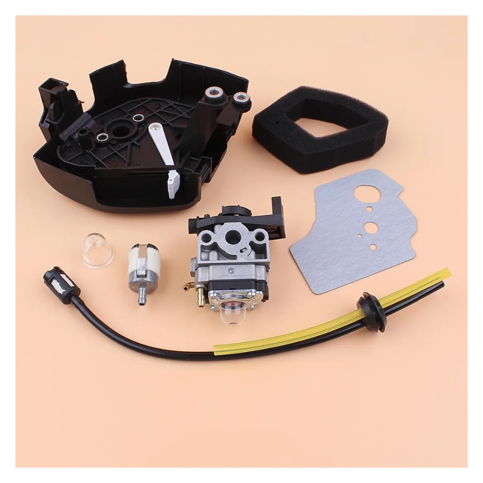 Cubierta del filtro de aire del carburador, ojal de línea de combustible compatible con h0-n-d-a GX35 GX 35 1.3HP, cortadores de cortacésped de motor de gasolina de 4 tiempos