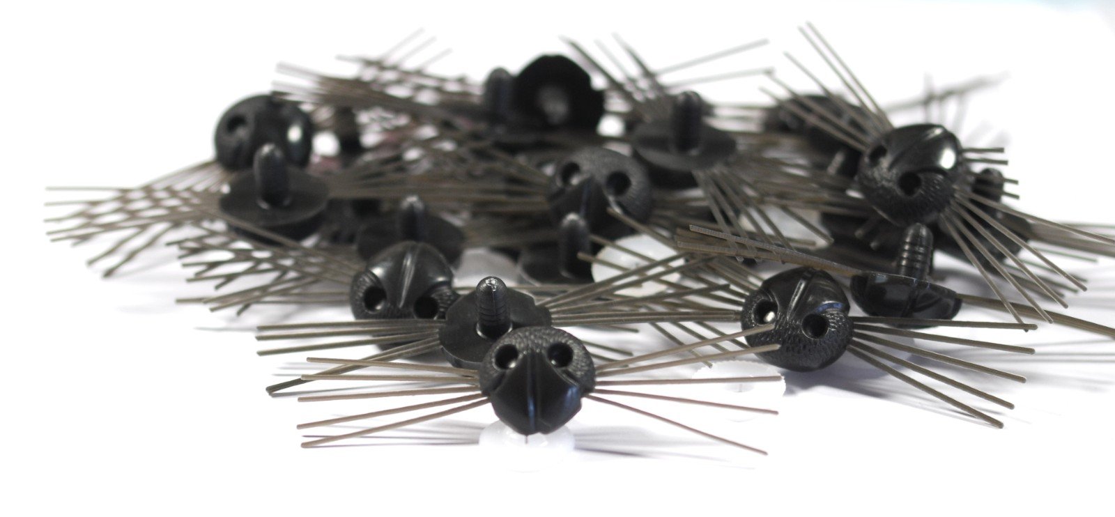 celloexpress Black Cats Whiskers 22mm Plastic Backs - Teddy Bear & Soft Toy Making Detailed Whiskers - Pack of 25