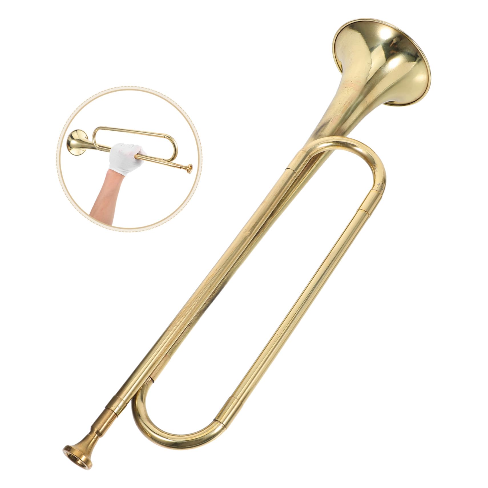STOBAZA Tromba per Bambini in Metallo Oro Bocchino Casuale, Strumento Musicale Creativo e Conveniente per Principianti a Feste e Scuola Stili multipli