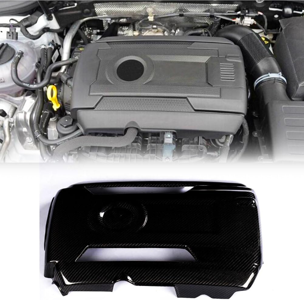 Matte Black Engine Hood Cover Trim Compatible with Volkswagen VW Golf 7 MK7 GTI 2014-2017 Fiberglass Engine Bonnet Hood Cover Protector Cap Add on Bodykit