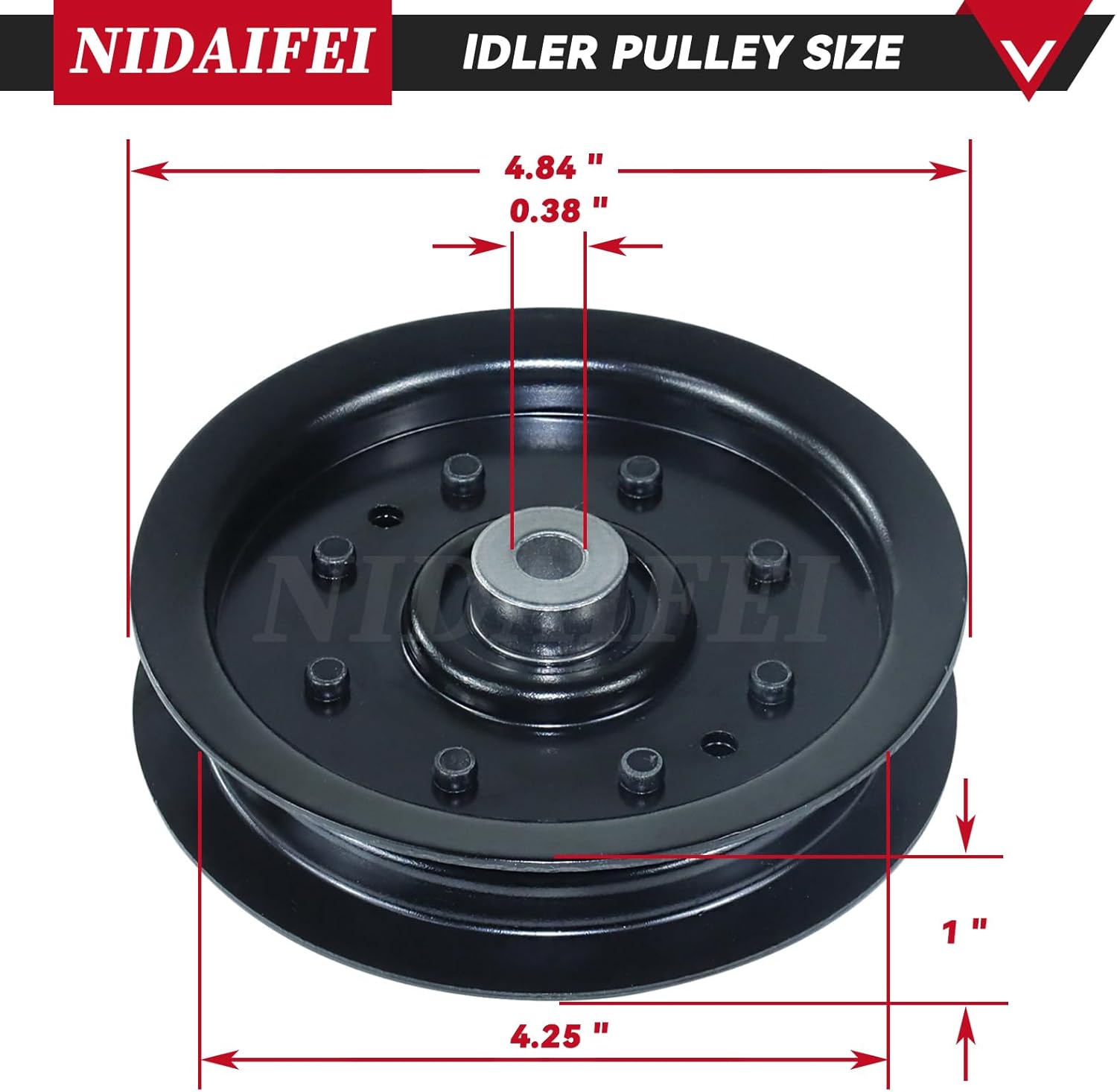 2 Pack 756-04129B Idler Pulley Replace 753-08171, 756 04129B, 956-04129, 753-08068A, 12675 for Troy Bilt 42" Cub Cadet 42" RZT50 RZT54 LTX1040 LT1045 LTX1045 LTX1050, Craftsman LT2000 Tractor