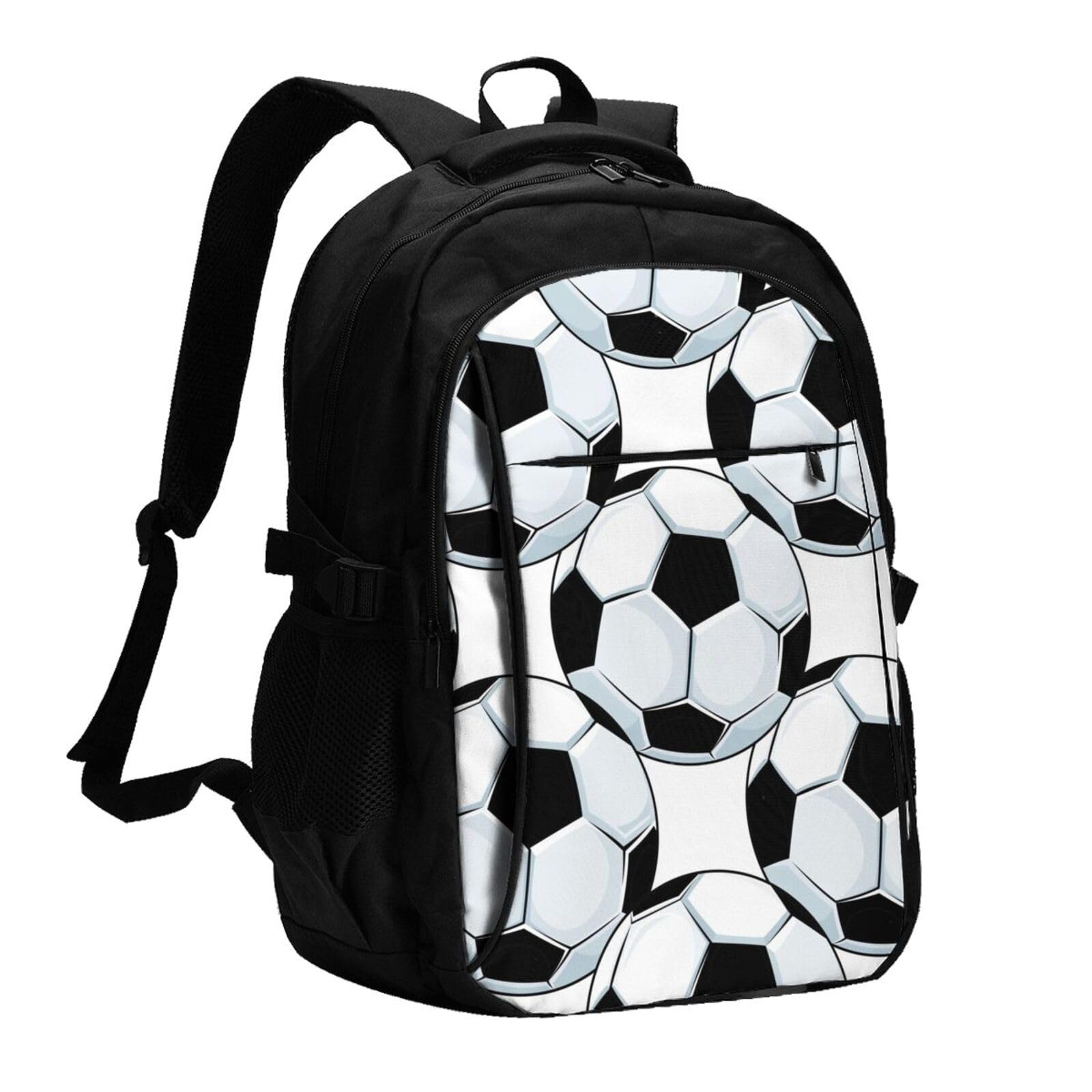 InOmak Palloni da calcio Sport, Zaino da viaggio casual per laptop con porta di ricarica USB per uomo e donna