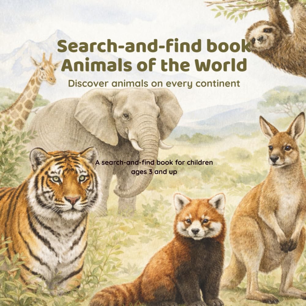 Search-and-find book Animals of the World: Discover animals on every continent A search-and-find book for children ages 3 and up