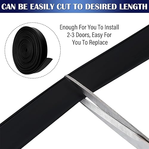 Miniatura 4 de Treela Tira de sello de puerta de ducha de 108 pulgadas, para puertas batientes de silicona, parte inferior, impermeable, repuesto para el hogar,