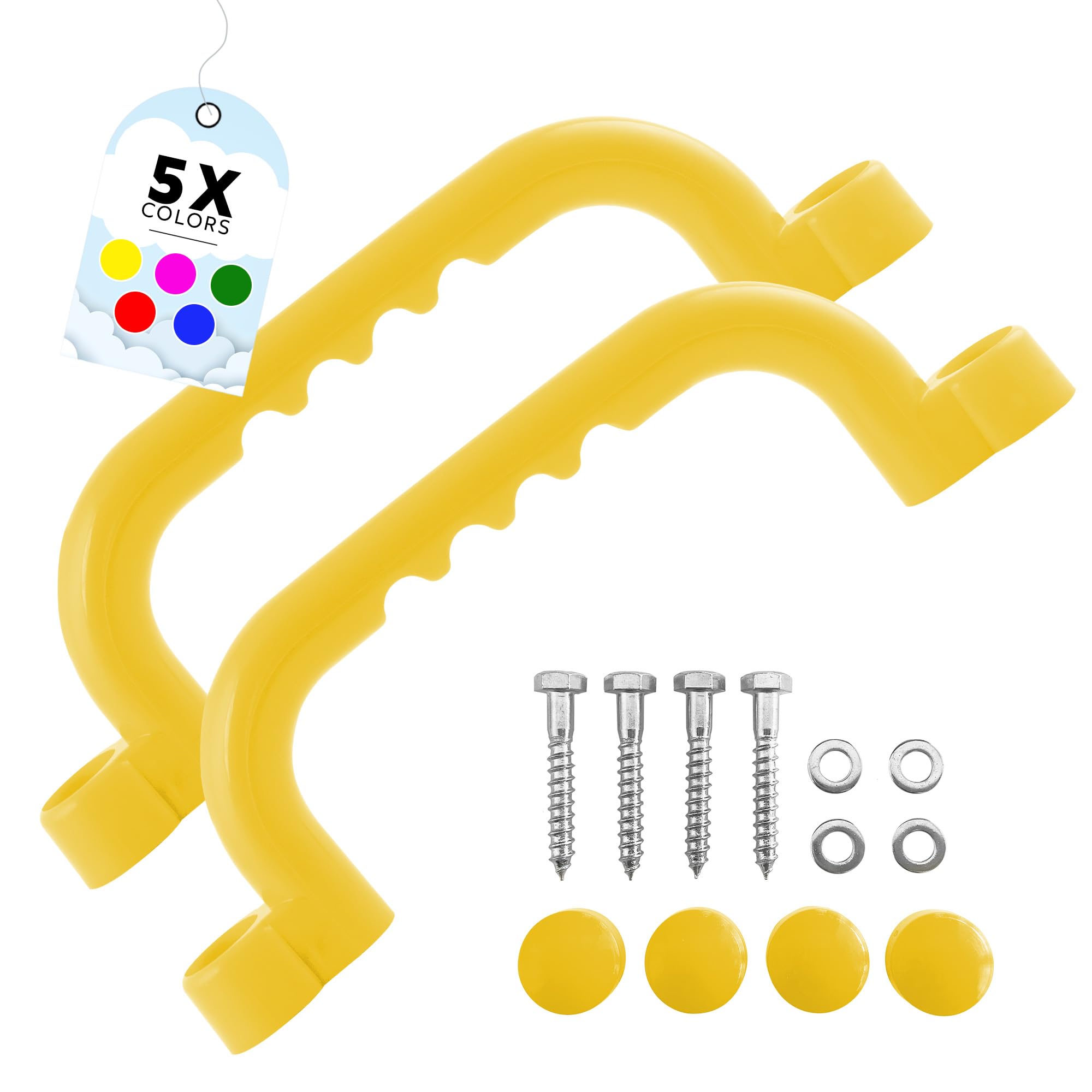 GO!elements Grab Rail and Playhouse Accessories Outdoor | Pair (2 Pieces) | Climbing Handles Children Outdoor | Handles, Play Tower or Tree House Accessories Including Mounting Material