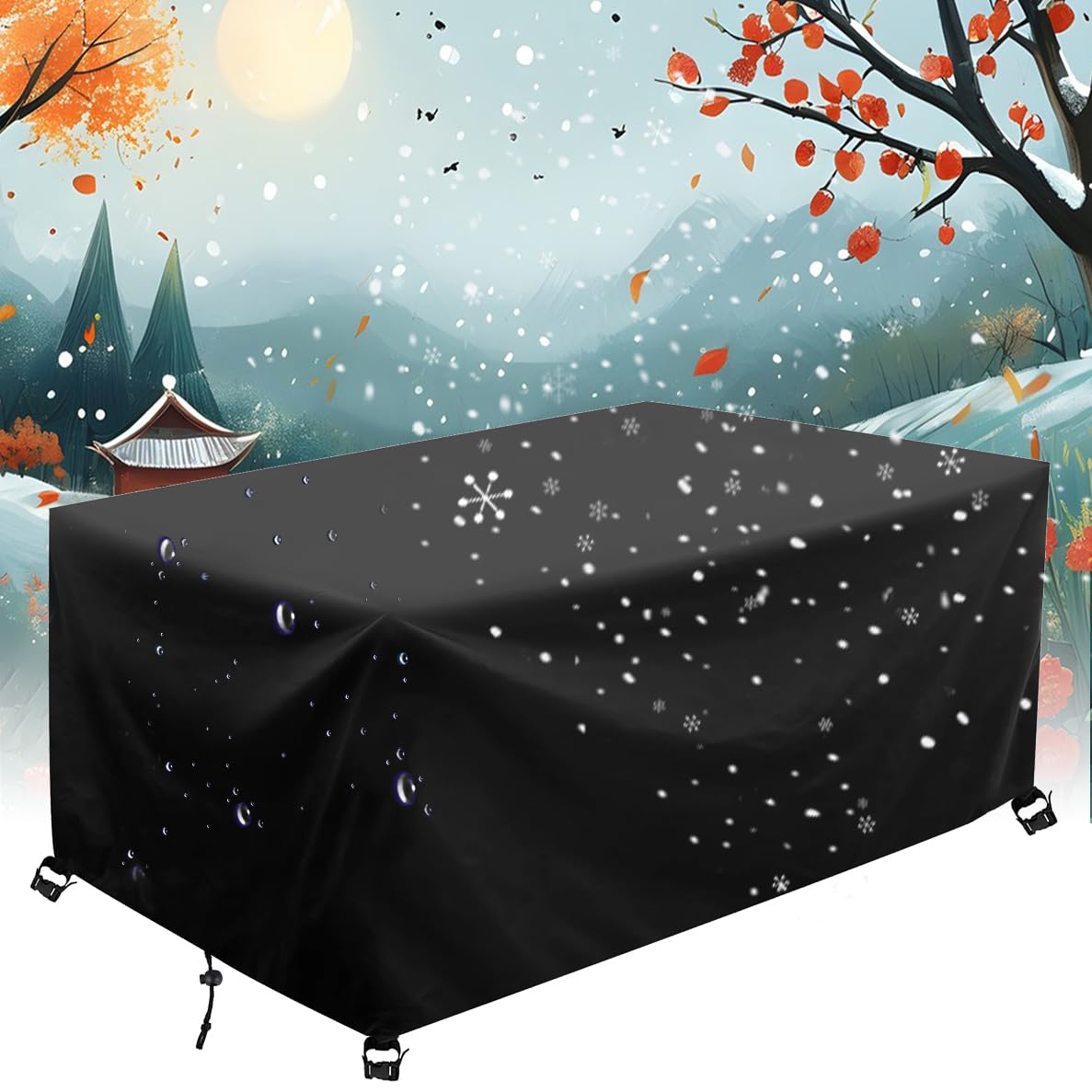 Funda para Muebles de jardín, 350x210x65cm/L x An x Al Resistente al Agua, Resistente al Polvo Anti-UV Paño Oxford 420D Cubierta de Muebles de Jardín Funda Protectoras Exterior Muebles de Jardín