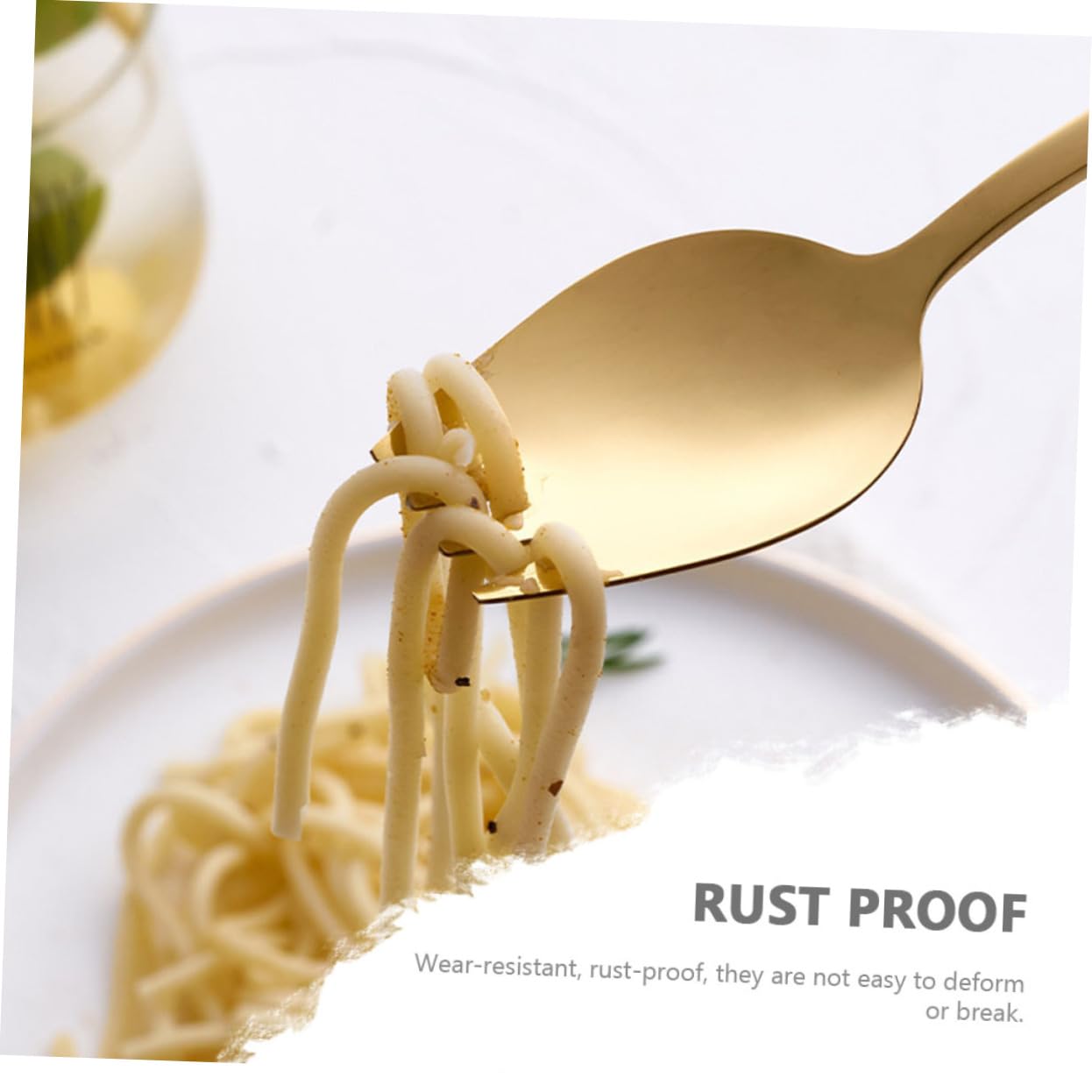 HANABASS Spoon Fork Spoons 6pcs Stainless Steel Sporks Practical Fruit Easy to Use and Store for Home and Travel