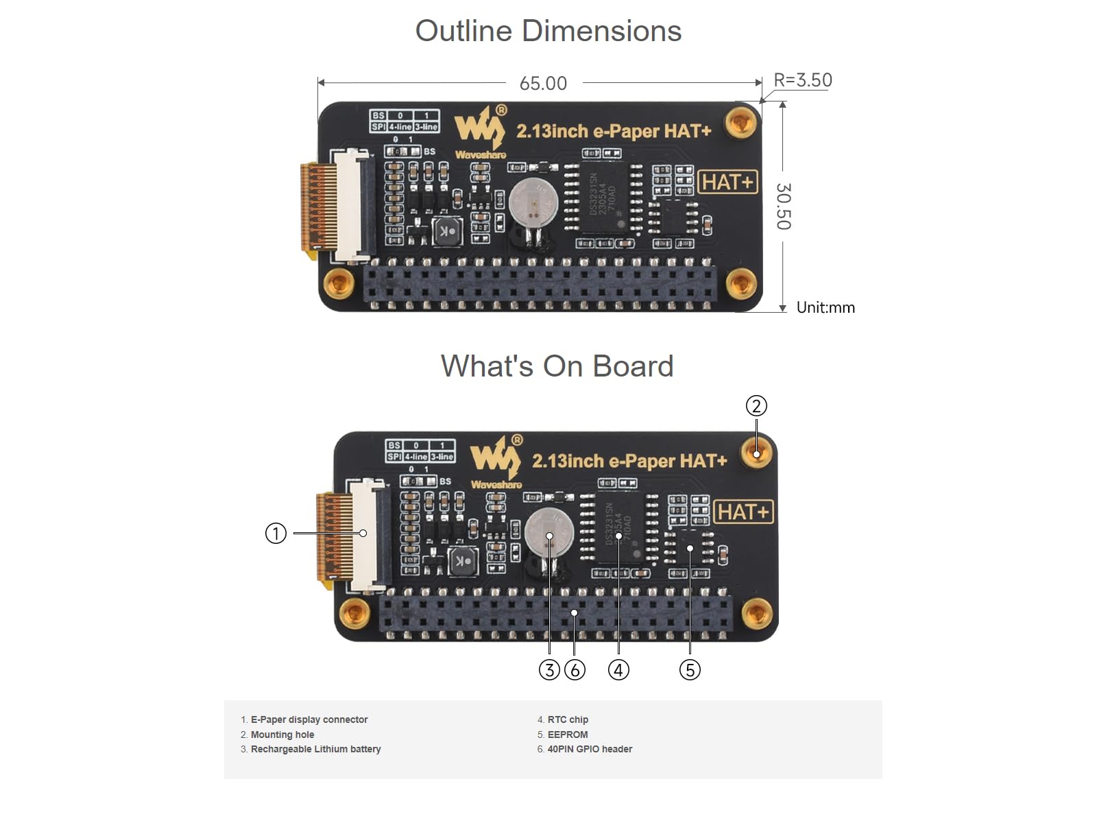 Display E-Paper 2.13 Pollici 250x122 Pixel - Per Raspberry Pi/Jetson Nano/STM32 - Basso Consumo - Foto 2