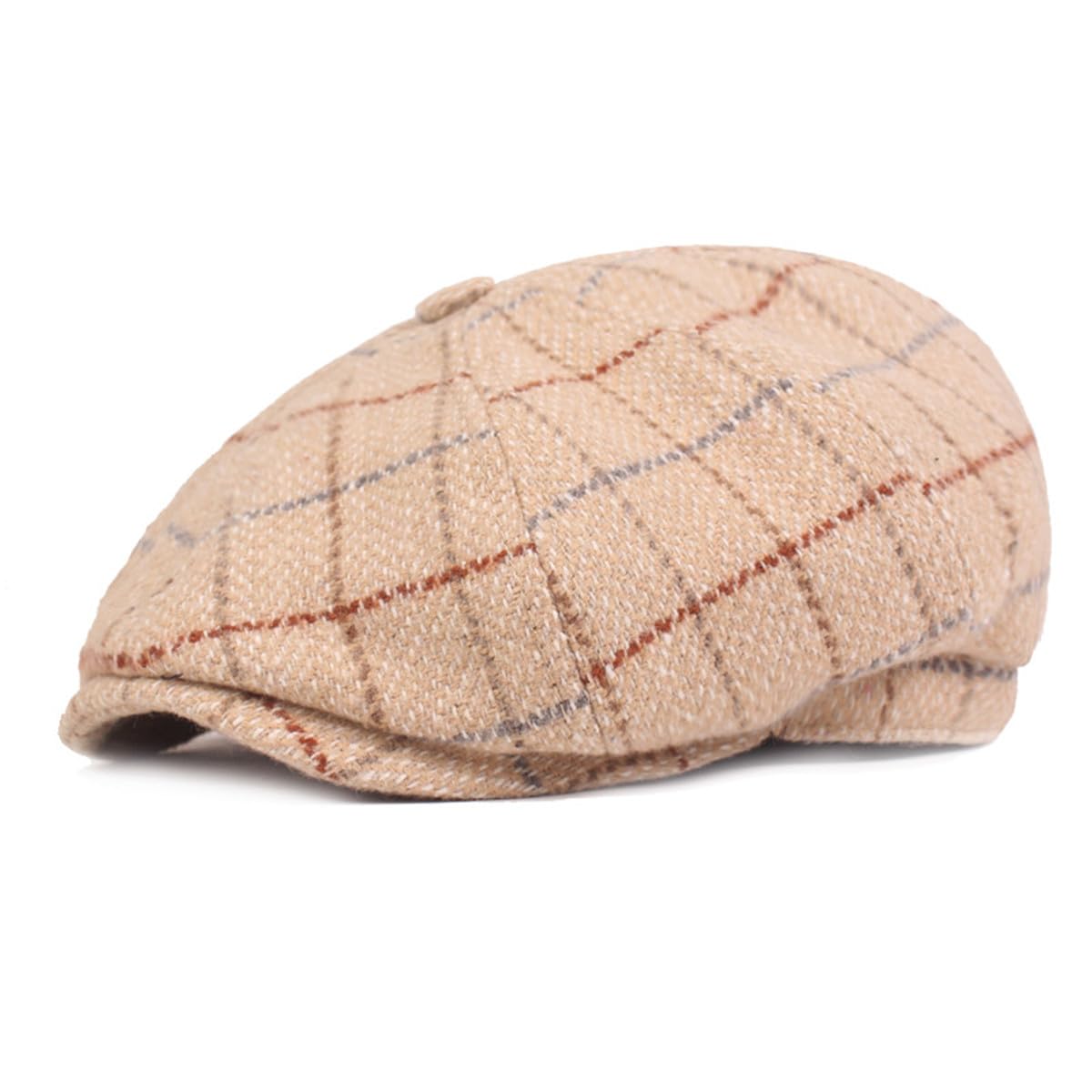 DaysskkMens Tweed Flat Cap Vintage Newsboy Hat Adjustable Driving Cap for Men