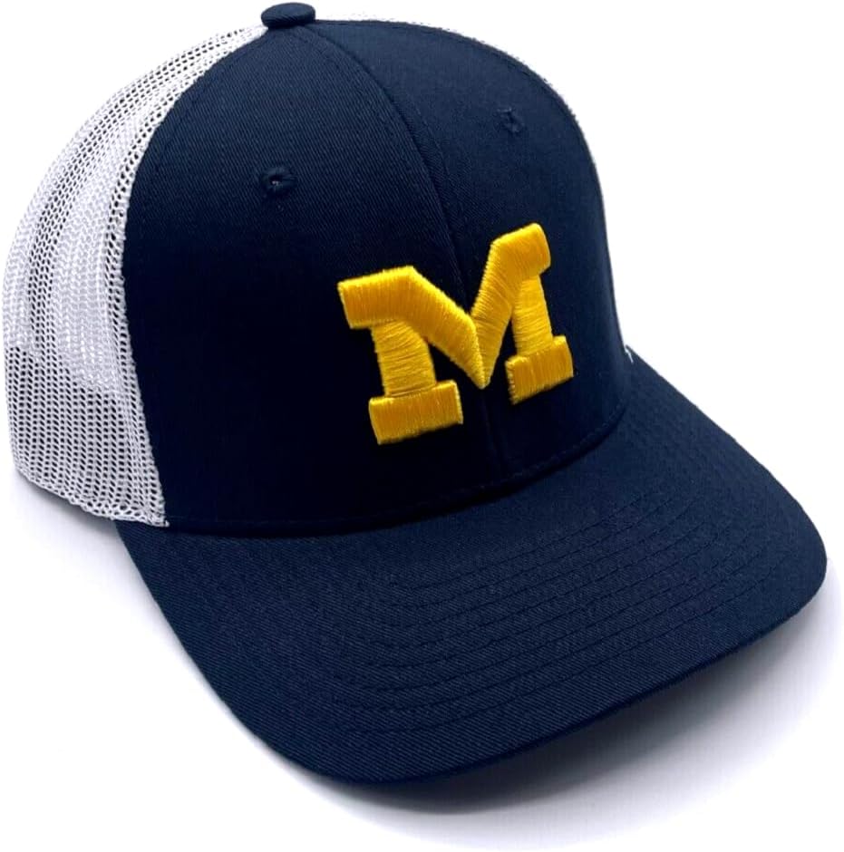 Officially Licensed Michigan University Blue Mesh Trucker Hat Adjustable Classic Team Logo Cap