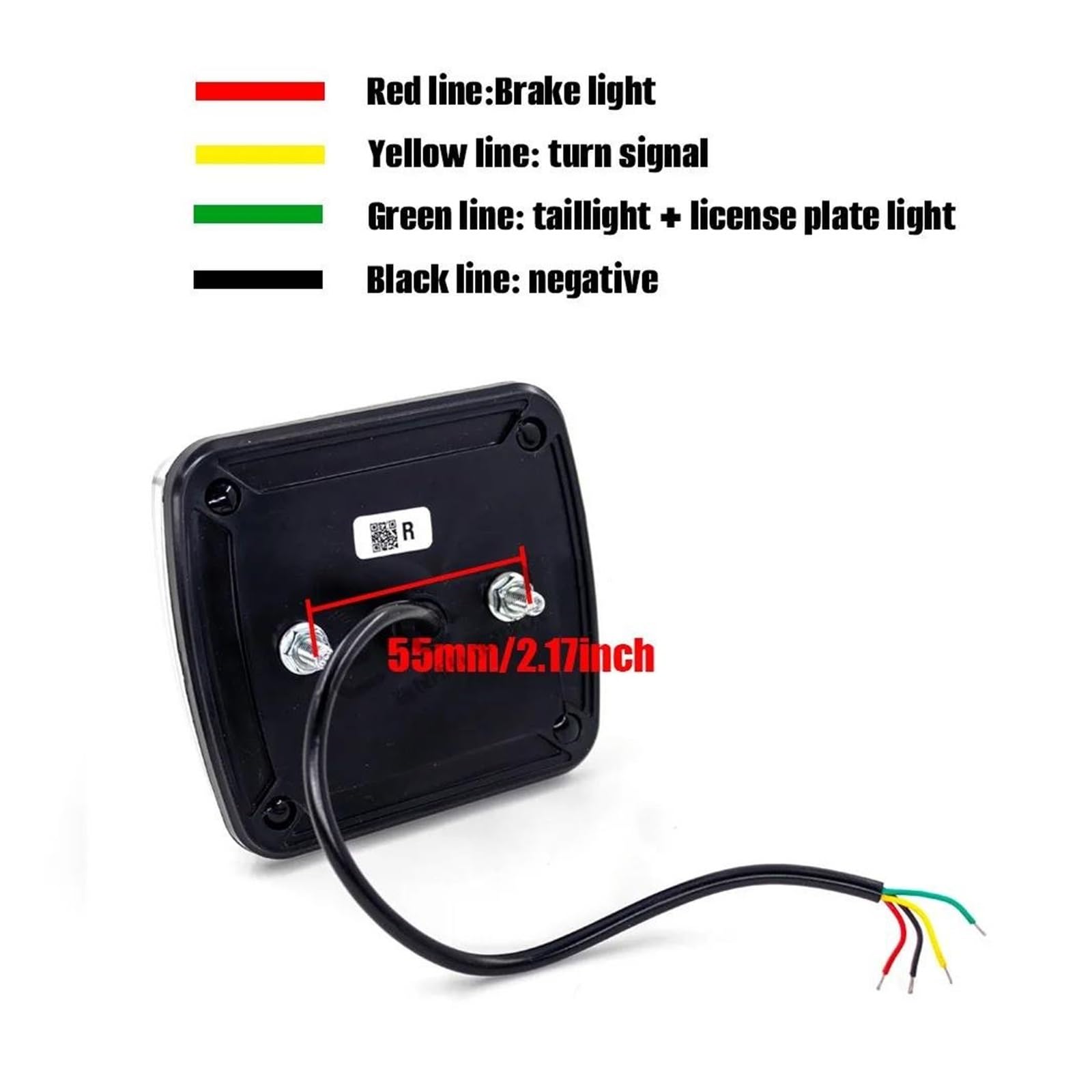 Genérico Faros Traseros 2 uds 12V 24V 4 pulgadas estilo ennegrecido LED placa licencia trasera señal giro para remolque autobús camioneta freno trasero Luz Izquierda