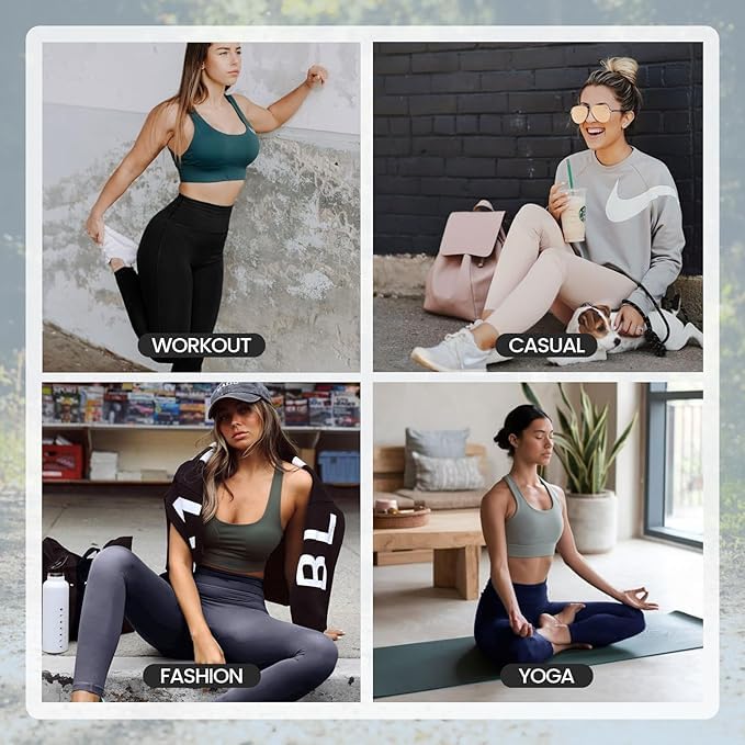 High Waisted Leggings for Women - No See Through Tummy Control Cycling Workout Yoga Pants with Pockets Reg & Plus
