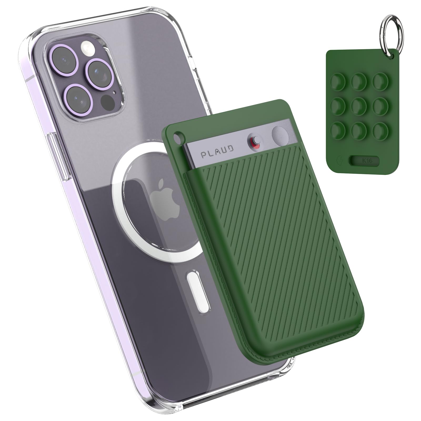 Capa de silicone AI Voice Recorder com ventosa, suporte de ventosa para gravador de voz