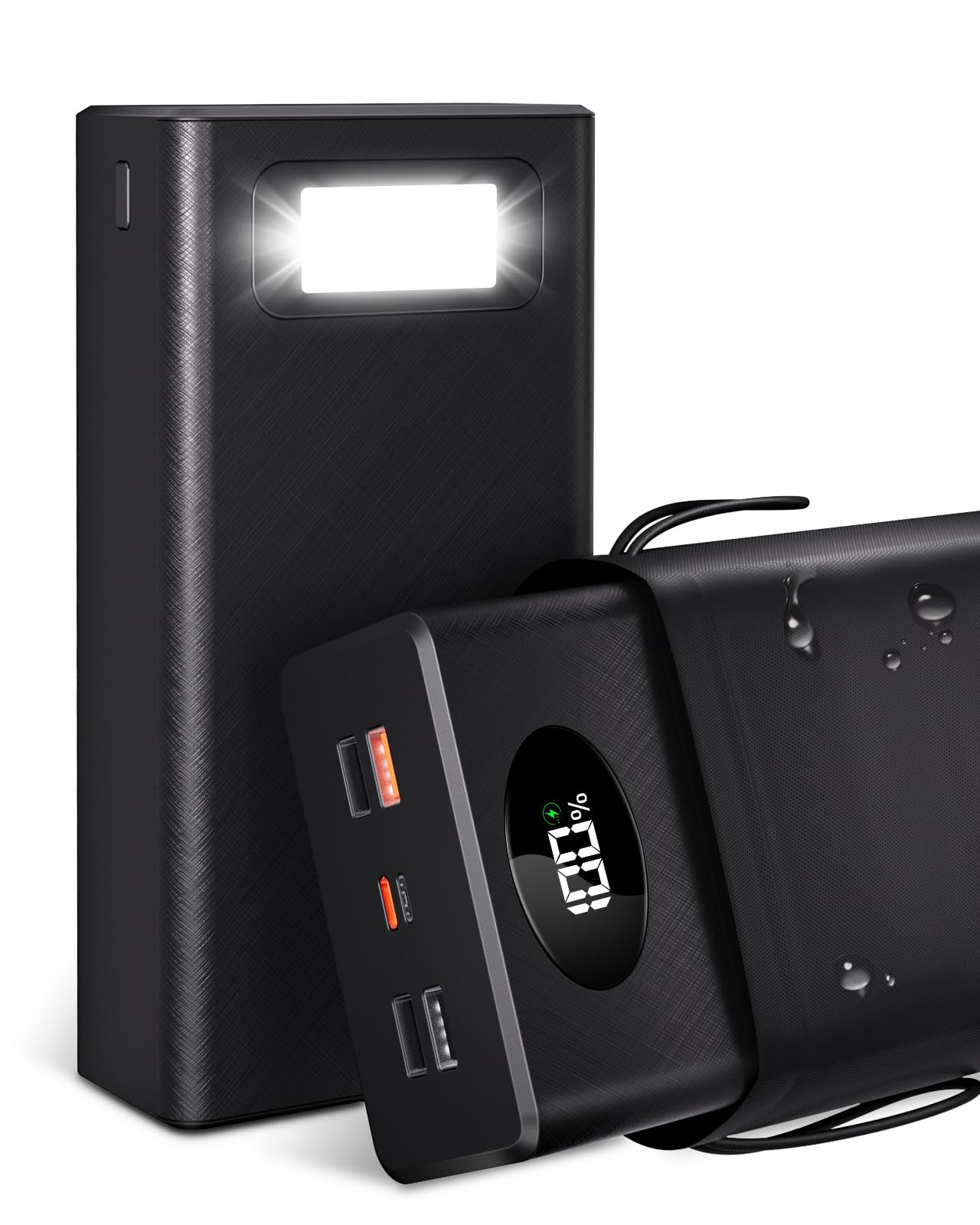 Power Bank 50000mAh Cargador Portátil: Batería Externa de Carga Rápida de 22,5 W - Powerbank con 5 Salidas y 2 Entradas y Linterna-Power Bank MP3 Avec Cargador