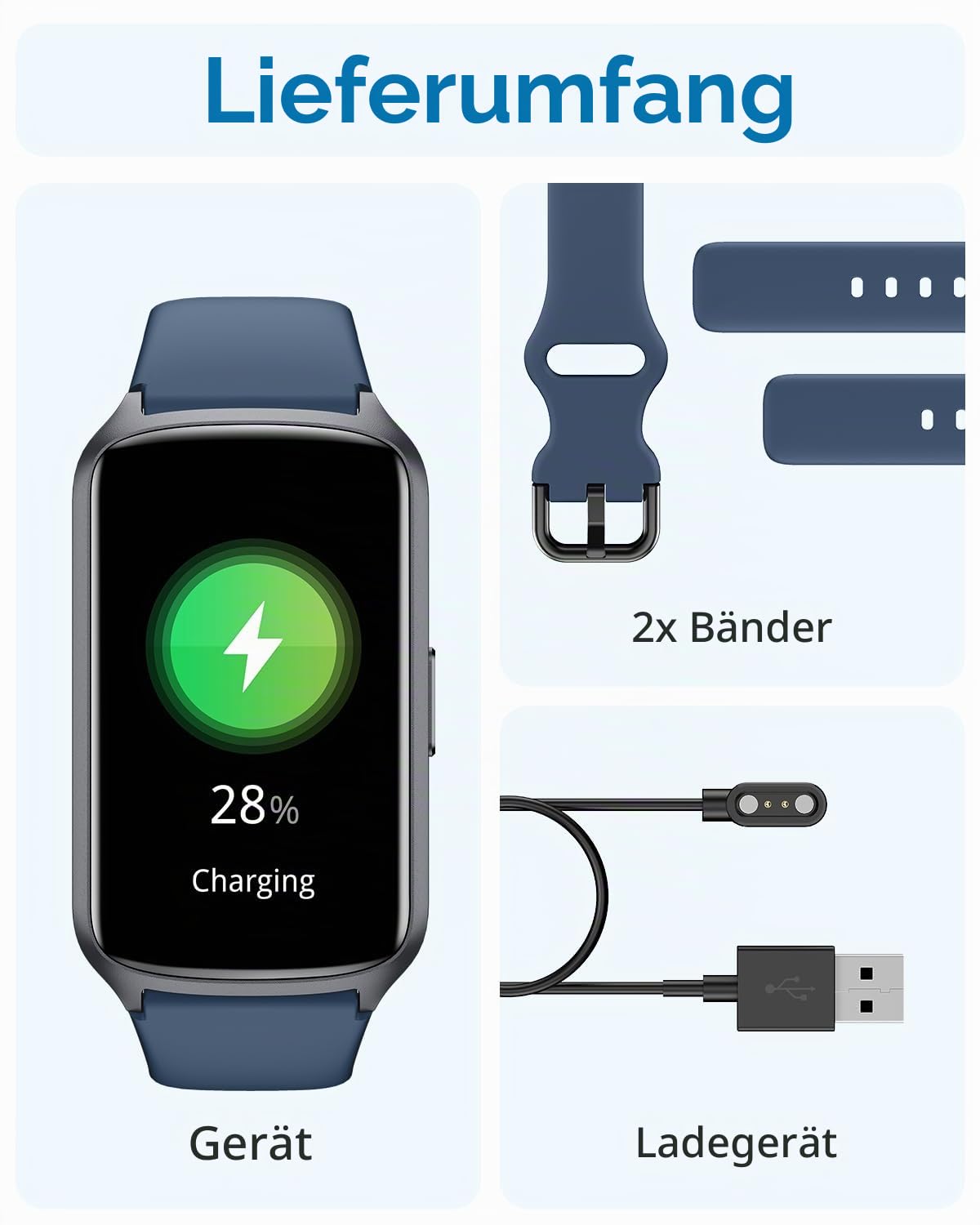Fitness Tracker Fitnessuhr Damen Herren, bis zu 7 Tage Akkulaufzeit, 20+ Trainningsmodi, SpO2 Tracking, Schlafüberwachung, Herzfrequenzmessung, Schrittzähler, 5ATM Wasserdicht Aktivitätstracker