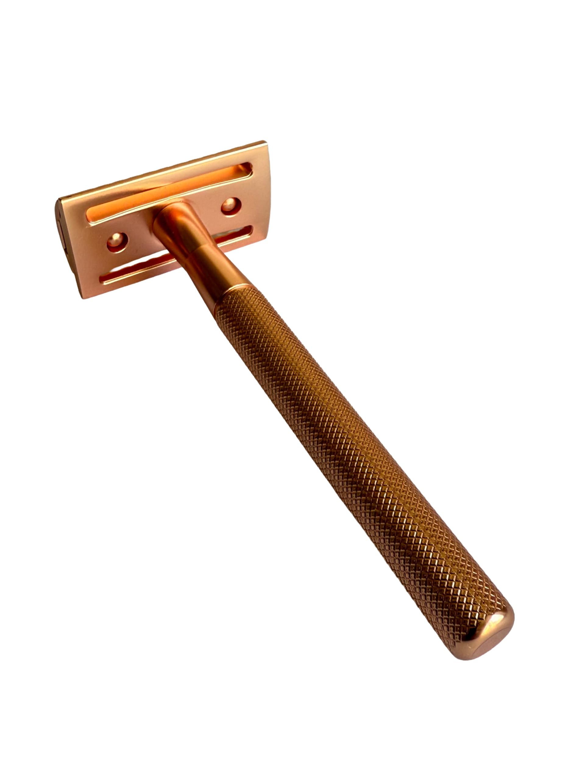 Maquinilla de afeitar de metal negro y oro rosa, maquinilla de afeitar clásica de seguridad para hombre y mujer, sostenible, sin plástico y respetuosa con la piel, afeitado en húmedo con cuchillas