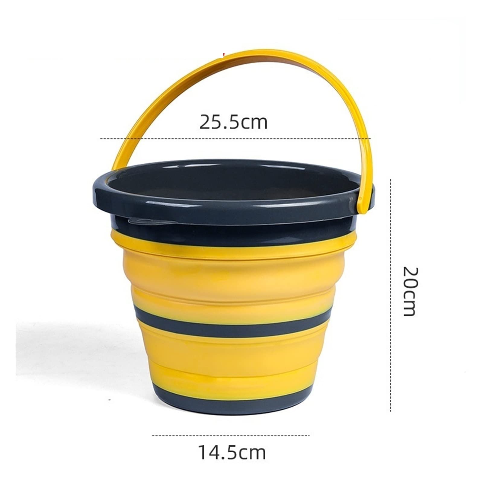Un barile pieghevole portatile Secchio pieghevole in plastica siliconica: versatile, portatile e compatto(Black)