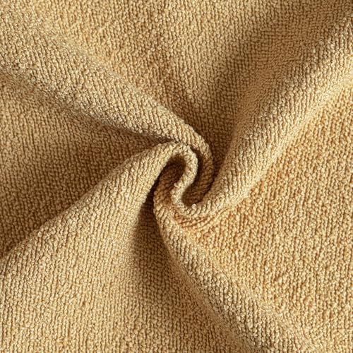Image of Foindtower Set of 2, Decorative Textured Boucle Throw Pillow Covers Accent Solid Pillow Cases Neutral Couch Cushion Case for Chair Sofa Bedroom Living Room Home Decor 24x24 Inch Light Yellow