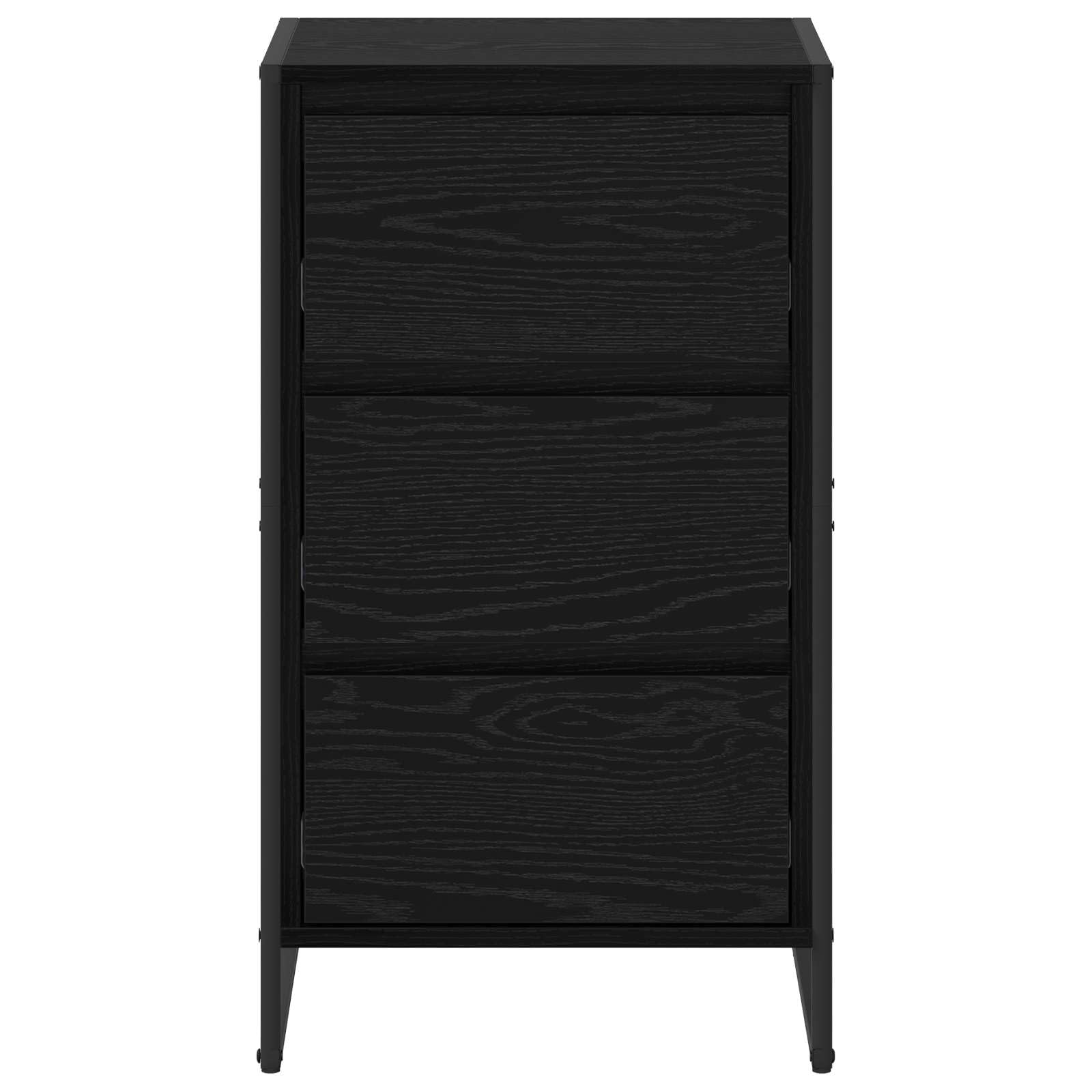 Aparador de madera de roble negro, 42 x 36 x 75,5 cm, con cajón, diseño industrial, armario para salón, pasillo, cocina