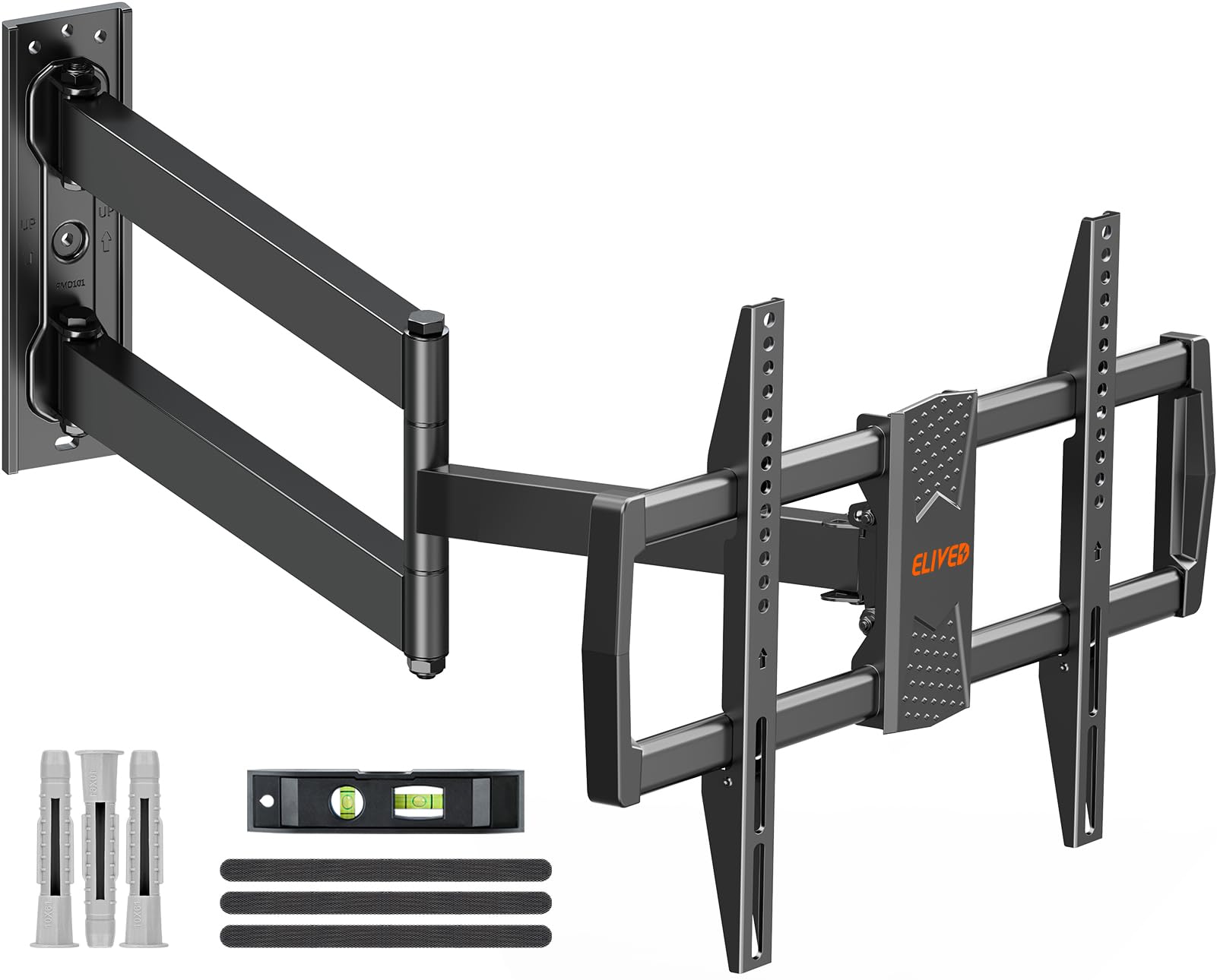 ELIVED TV Wandhalterung mit Extra Langem Gelenkarm 813mm für die Meisten 37-75 Zoll TVs bis 45 kg，Neigbar, Schwenk- und Drehbar Wandhalterung Fernseher Max. VESA 600 x 400 mm EV1036