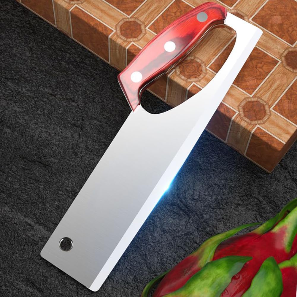 Meat Cleaver Knife, Chinese Style Kitchen Stainless Steel Cutting Meat Knife Special Super Sharp Ladies Slicing Vegetable Fruit Cooked Food Knives (Size : A 240x48 mm)