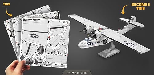 Miniatura 4 de Fascinations Metal Earth Consolidated PBY Catalina 3D Kit de modelo de metal con pinzas