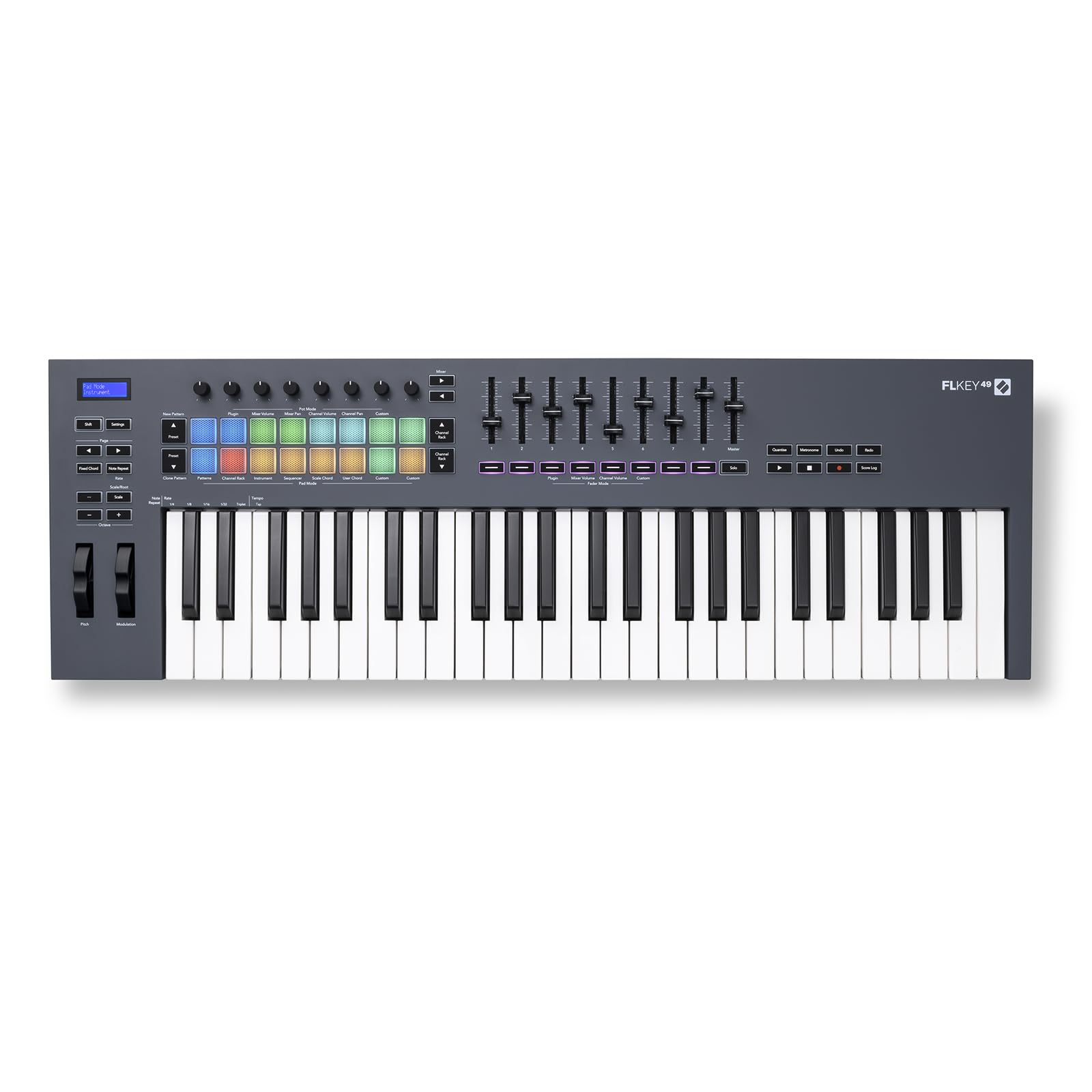 Novation FLkey 49 MIDI Keyboard Controller — Seamless FL Studio Integration with Chord Mode and Scale Mode. All the software you need for Music Production