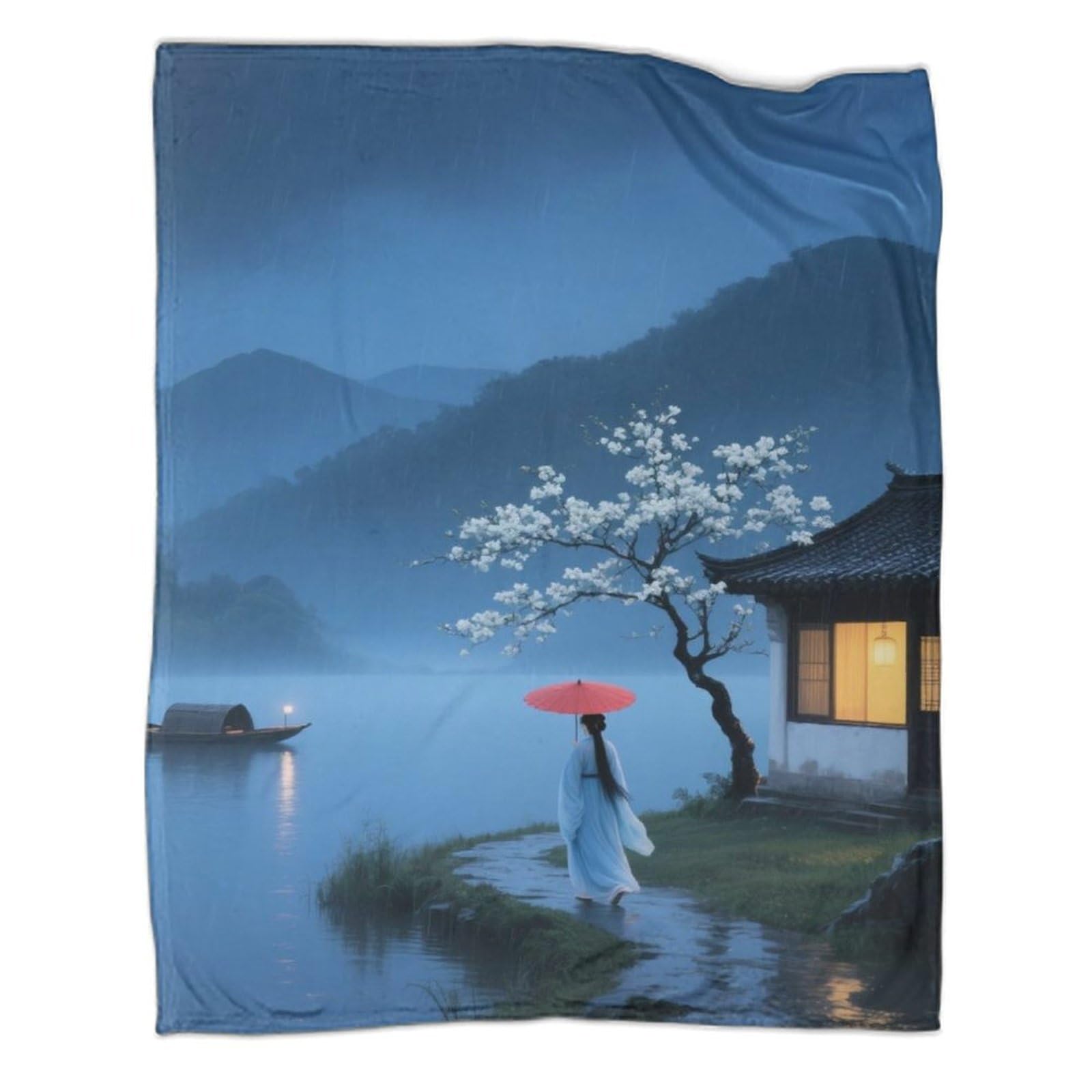 Couverture moelleuse Rural Scenery pour un canapé cocooning en hiver 180x200cm