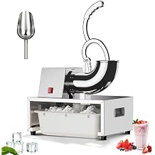 Commercial Snow Cone Machine, 440LB/H Professional shaved ice machine, 350W Electric Ice Crusher, Silver Stainless Steel, Fluffy Shave Ice Machines for Home, Parties, Dessert Shops &amp; Bars