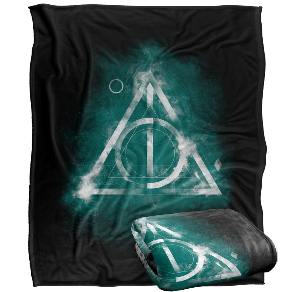 HARRY POTTER Geometric Deathly Hallows Officially Licensed Silky Touch Super Soft Throw Blanket 152 x 127 cm