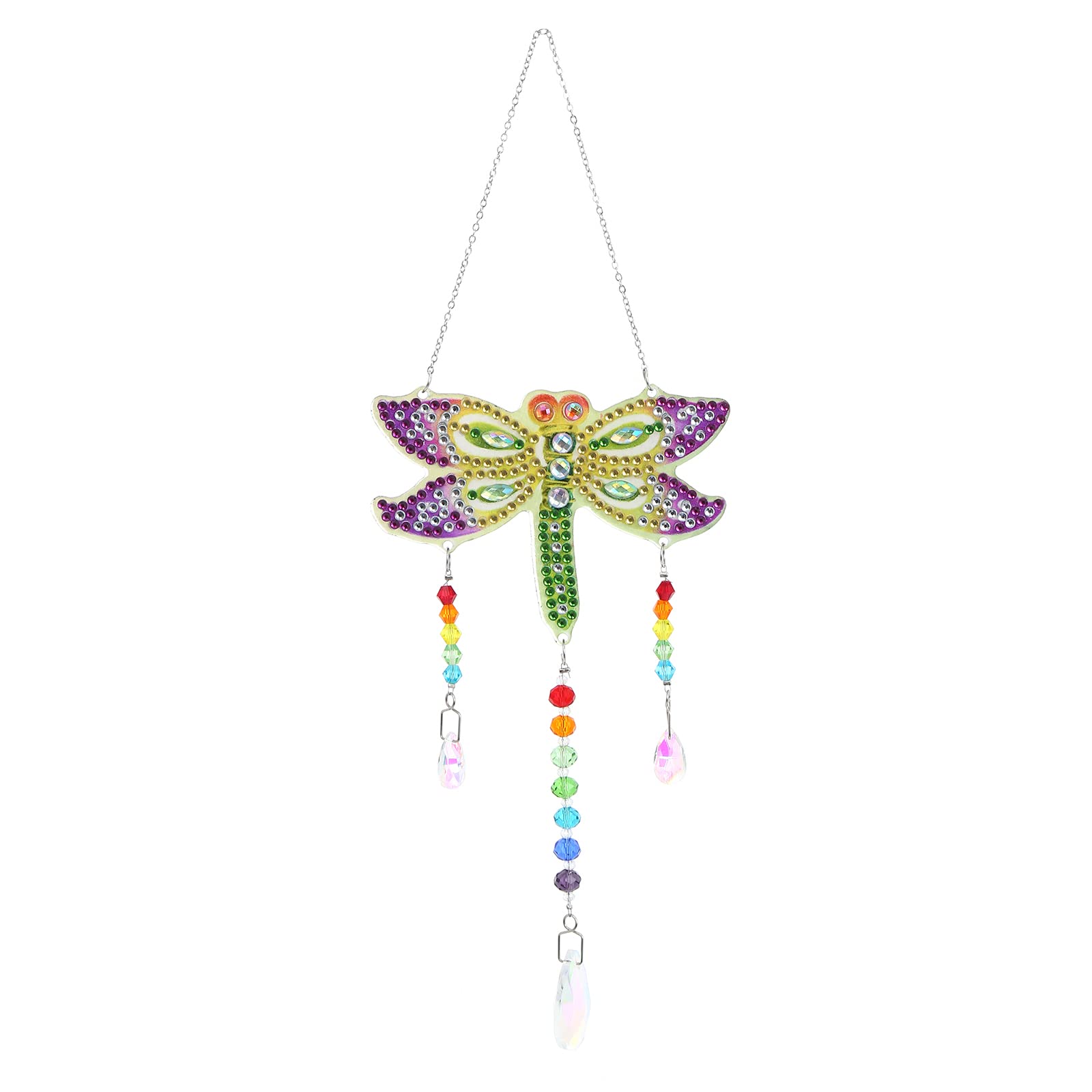 5D Diamond Painting Wind Chime Suncatcher Kits DIY Window Hangings Diamond Art Sun Catchers Hanging Decoration for Home, Garden, Bedroom, Indoor and Outdoor (Dragonfly)