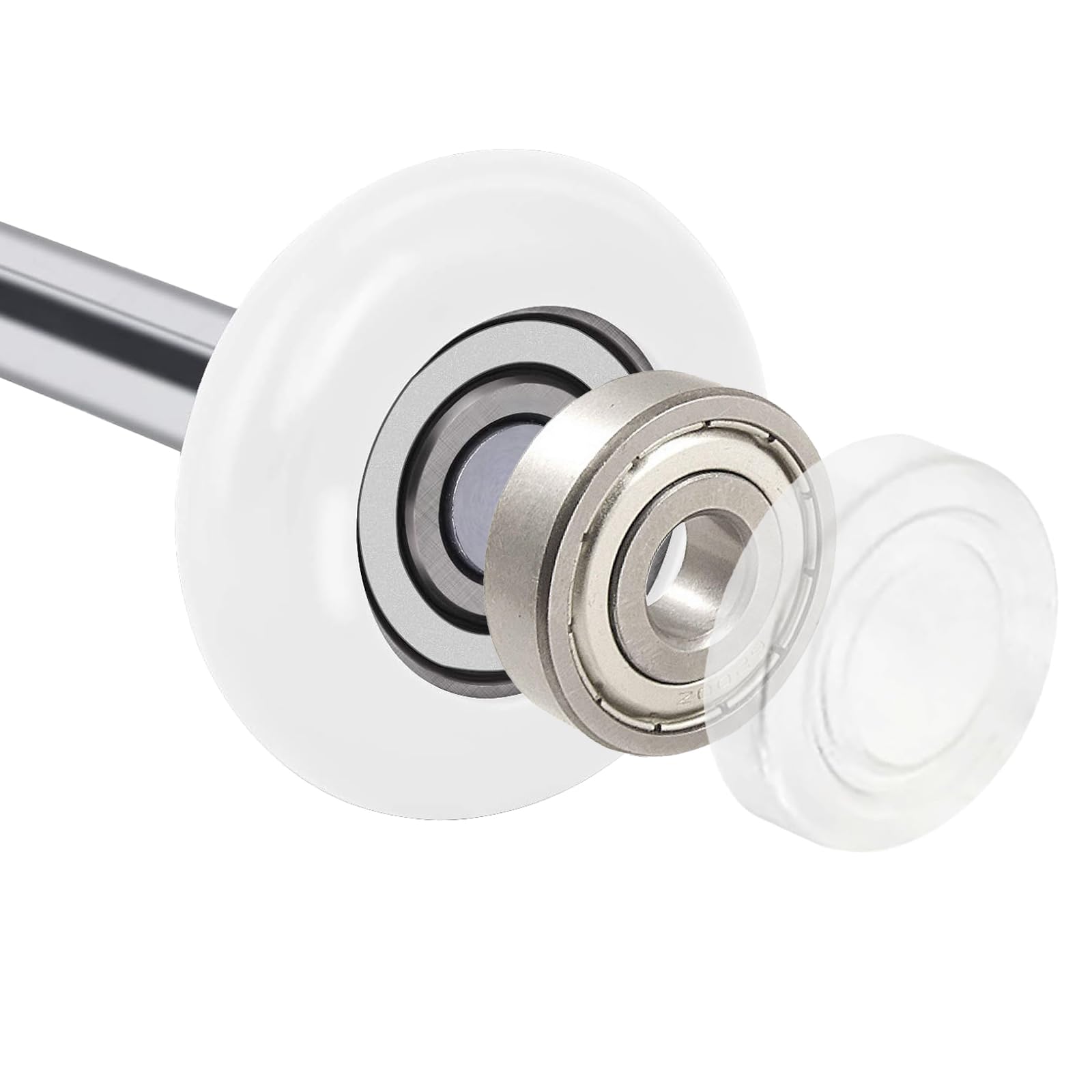 HOME MASTER HARDWARE Lot De 12 Rouleaux De Rechange Silencieux En Nylon Pour Porte De Garage - 5,1 Cm - 13 Roulements à Billes - Tige De 10,2 Cm - Noir