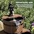 Aoxun 2-Tier Outdoor Water Fountain, Wood Barrel Cascading with Electric Decorative Hand Pump, Rustic Waterfall Fountain for Garden, Backyard, Patio, Porch, Yard