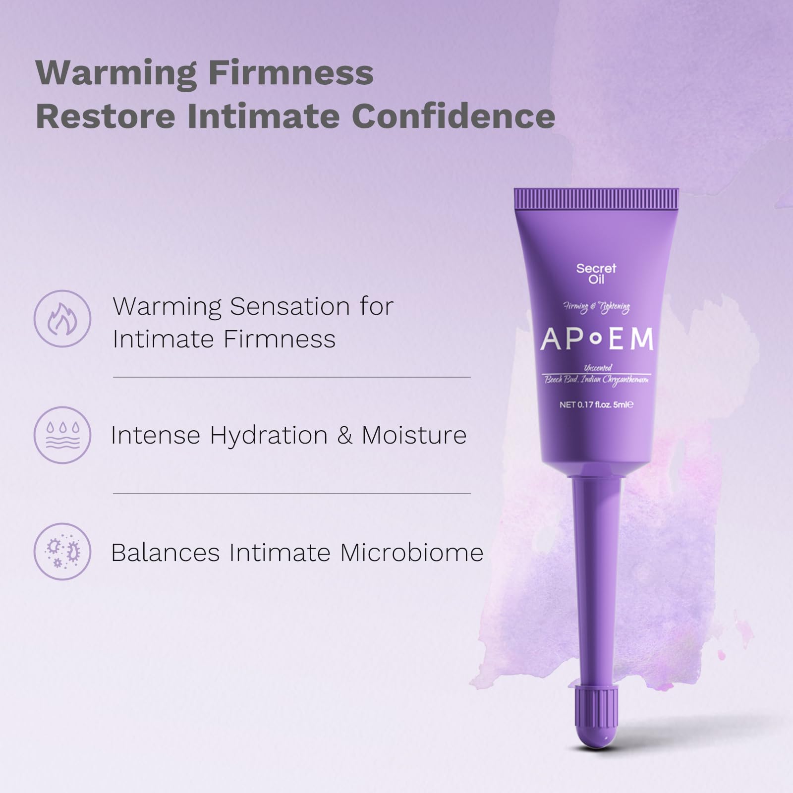 APoEM Feminine Firming Care Gel for Women | 1 Box x 7pcs | Botanical Hydration & pH-Balancing Formula | Intimate Moisturizing Support for Dryness | Single-Use Pre-Filled Tubes