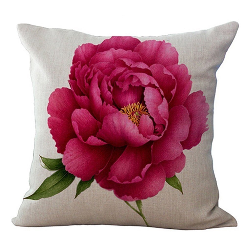 CTRLZS Vintage Floral/Flower flax Decorative Throw Pillow Case Cushion Cover Home Sofa Decorative rose