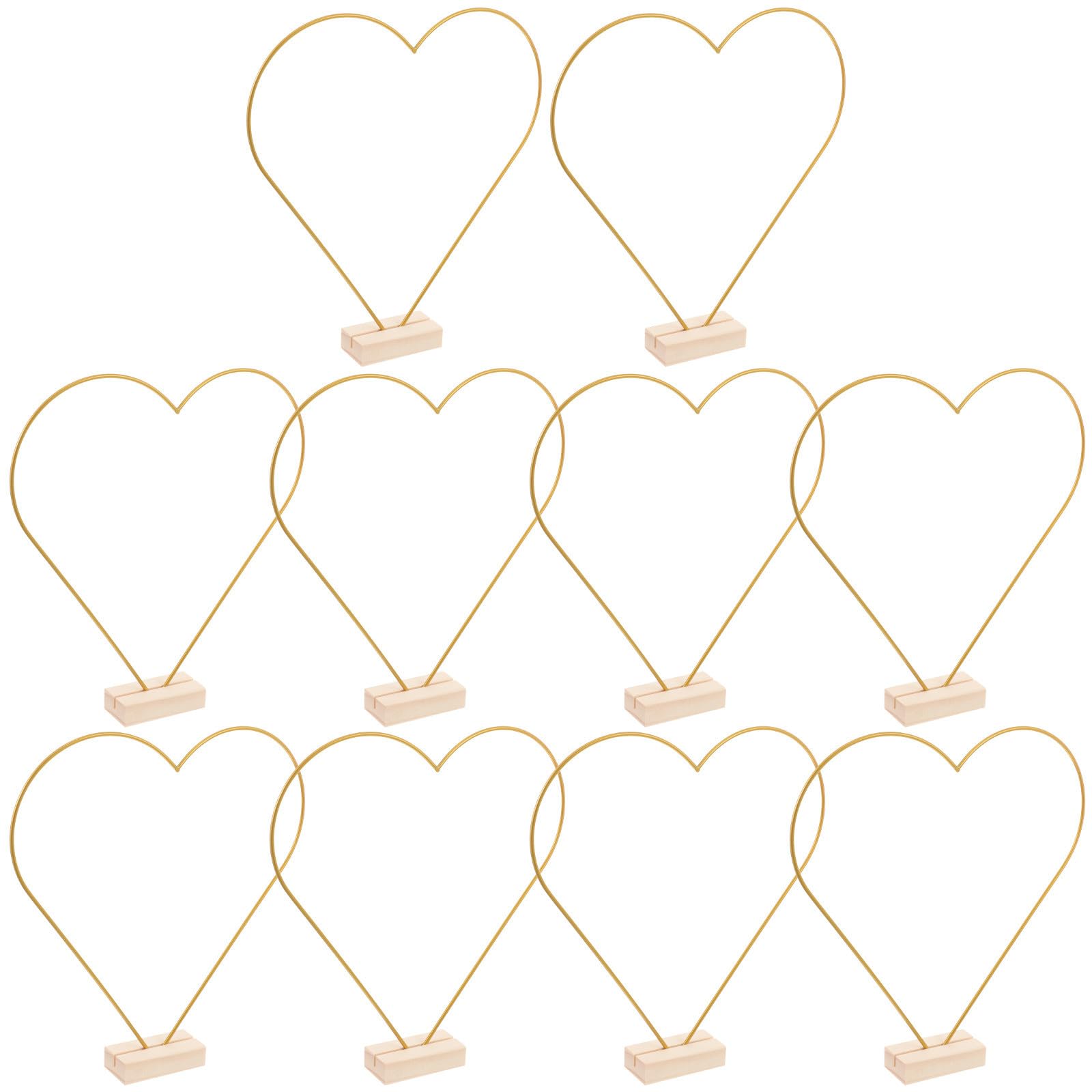 Generisch Blumenreifen und 10 Stück mit Holzsockel aus Eisen Stabile Struktur Einfache Form Selbstgemacht Hochzeitskränze für Hochzeitstischdekoration