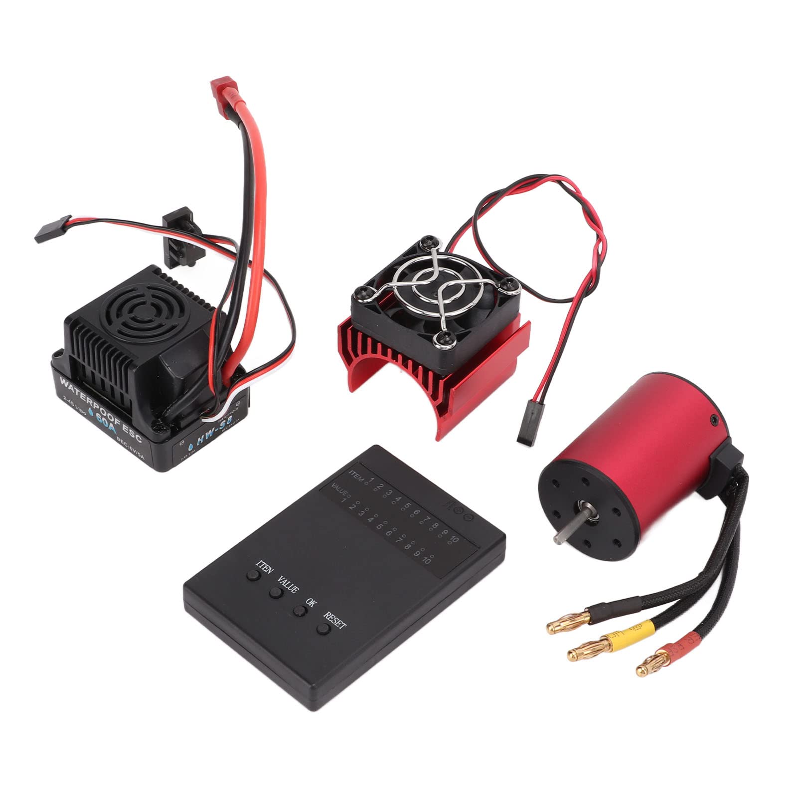 VGEBY Motor ESC Kit, Brushless Motor Kit S3650 3900KV Brushless Motor 60A Brushless ESC Motor Heat S