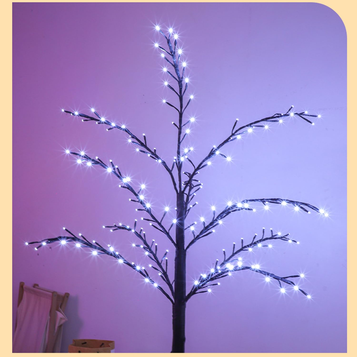 LED Lichterbaum 180cm, Baum Lichter Birkenoptik 200 LEDs Warmweiß/RGB Weihnachtsbaum Lichter, Verstellbare Äste Weihnachtsdeko Baum mit Beleuchtung, Dekobaum für Hochzeit Festival Party,B
